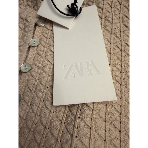 Zara knit corset top Sleeveless Beige Sz Small NWT - Picture 6 of 7